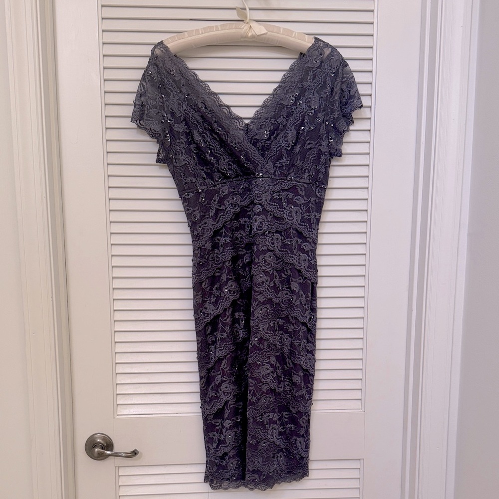 MARINA Lace Dress in Dark Gray